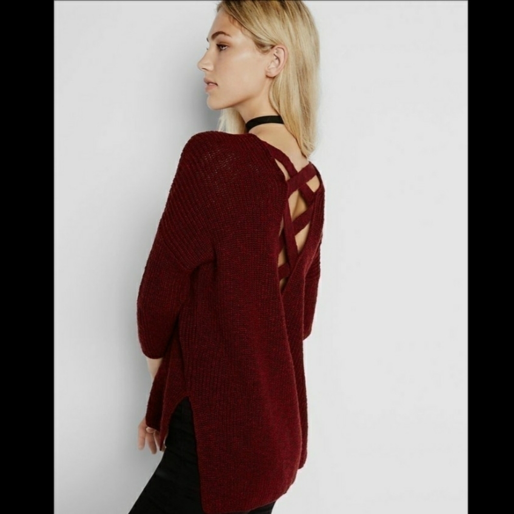 𝅺EXPRESS cross back space dye sweater sz. XS